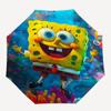 1pc SpongeBob SquarePants Automatic Folding Umbrella - Portable 3-Fold Design with 8-Bone Iron Frame, Outdoor, Ideal Gift for Fans, Travelers, Daily U