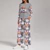 Women's Casual Round Neck Loose Fit Sweatshirt and Pants Set with Halloween Print Hem Slit for Halloween