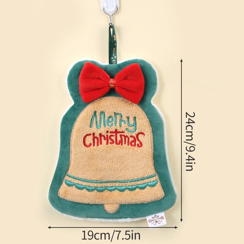 Christmas Decoration Hand Towels Coral Fleece Bathroom Wash Hand Cloth for Kid Kitchen Cleaning Dishcloths  Xmas Gifts