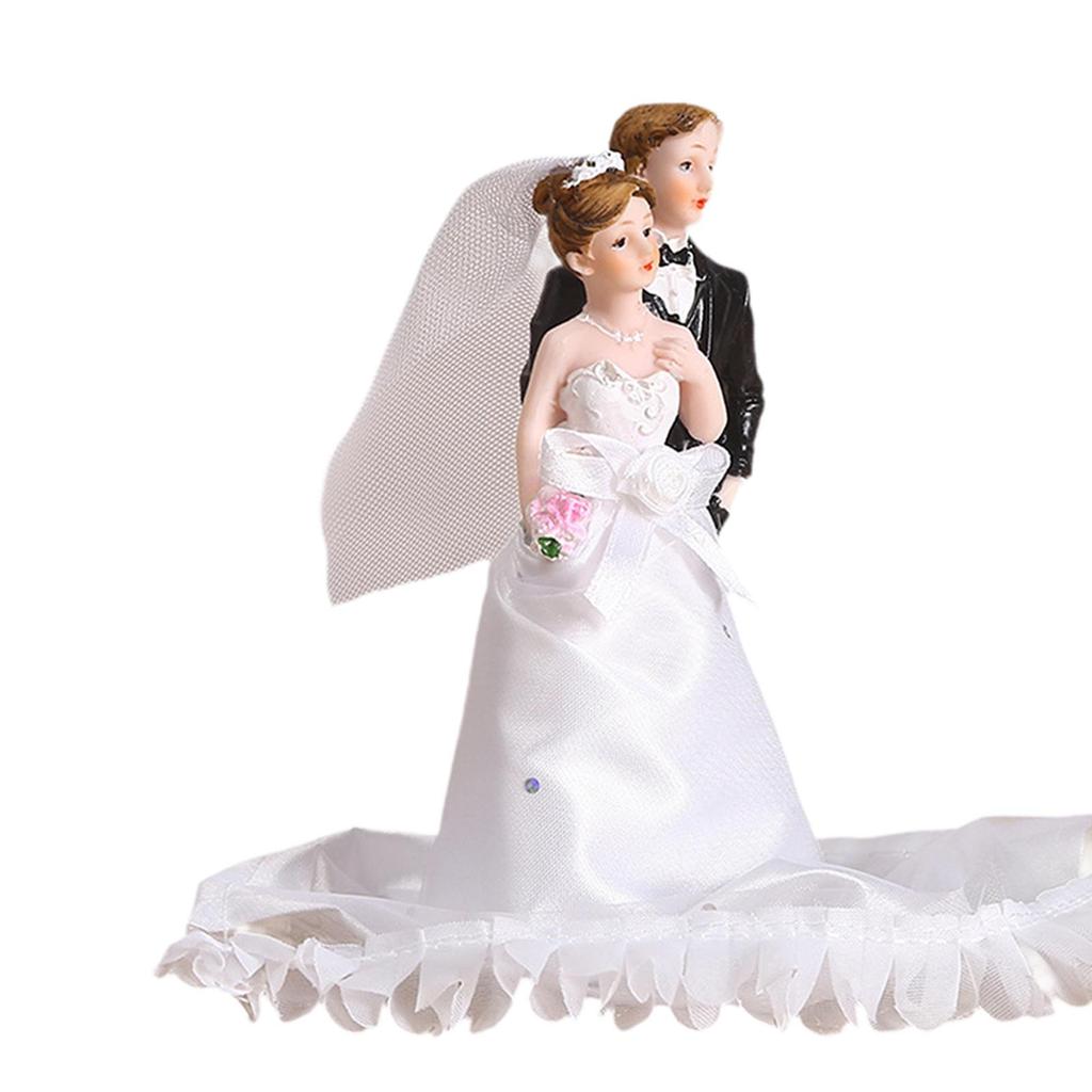 Wedding Cake Topper Bride and Groom Set Accessories Decorative Resin Romantic