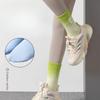 Women's Mid-calf Summer Thin All-cotton Socks Running Sports Socks Professional Fitness Yoga Long Socks with Shark Pants Deodorizing
