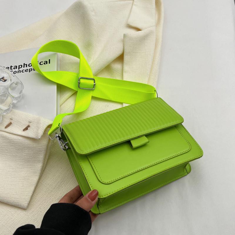 Chic Vintage Pu Small Square Crossbody Bag For Women In Black Khaki Red And Kiwi Green Kiwi Green