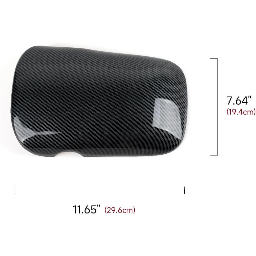 Car Center Console Armrest Storage Box Sticker ABS Carbon Fiber Decal Interior Trim Cover for Ford Mustang 2015-2026 / Shelby GT350 2015- / GT500 -