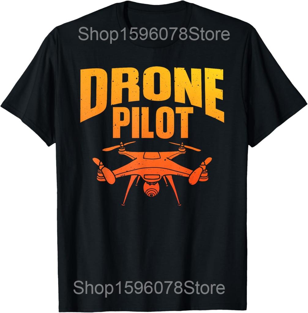 The Drone Father Funny Pilot Dad Apparel Before Drone T Shirts Men Streetwear Tee Shirt Short Sleeve Unisex Loose Clothing