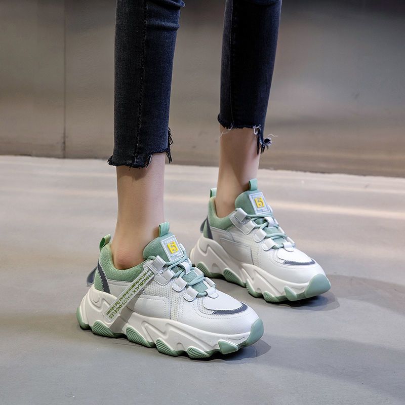 Dad Shoes Women's Spring Heightening Shoes Versatile Sports Shoes Breathable Casual Shoes