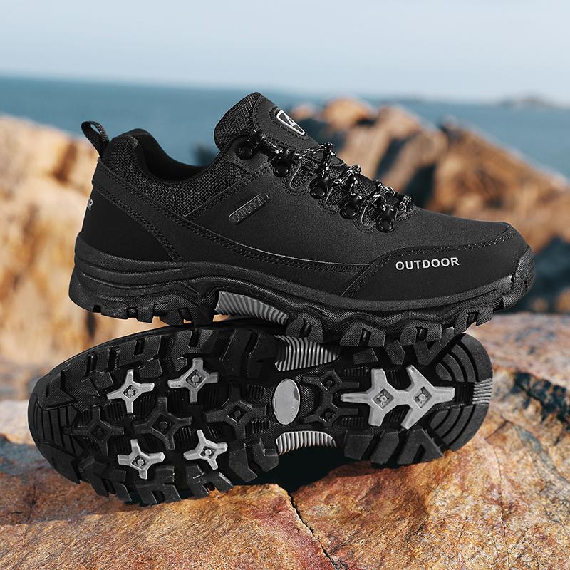 PU Leather Hiking Shoes Anti-collision Outdoor Sneakers Men's Waterproof Climbing Sports Shoes Anti-slip Camping Trekking Shoes