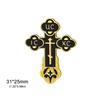 LIKGREAT Christian Cross Brooch for Women Men Enamel Drip Stainless Steel Pin Metal Badge Religious Gothic Jewelry Gift