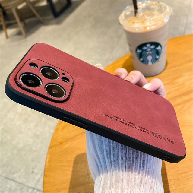 Custodia Ultra Sottile con Texture in Pelle Opaca Per Iphone 14 11 12 13 Pro Max Mini Xs Xr X 7 8 Plus Se Bumper Antiurto Copertura in Silicone