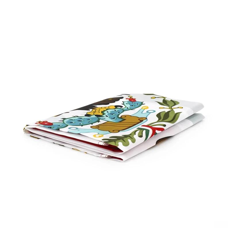 Bandiera Nazionale Messicana Ricamata con Aquila/Cactus, Poliestere Robusto con Occhielli in Ottone per il Giorno dell'Indipendenza e la Coppa del Mondo