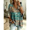 Damska koszulka V-neck w dużym rozmiarze, retro casualowy top, z nadrukiem, modny i wszechstronny, można prać w pralce.
