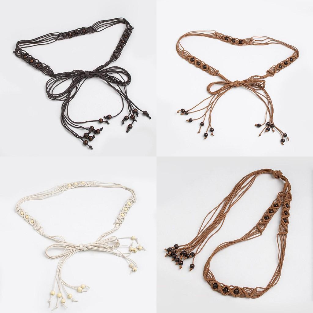 Bohemian Waist Rope Belt Handmade Cotton And Linen Material With Tie Closure For Relaxed Summer Looks