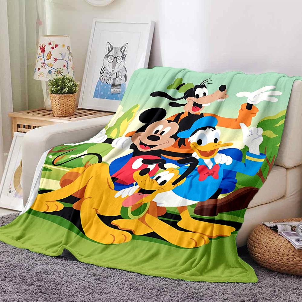 Mickey Friends Adventure Flannel Blanket Super Soft Warm Cozy Blanket For Sofa Bed Office Travel Allseason Home Decor Gift