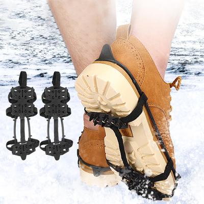 1 Pair Mountain Climbing Ice Snow Shoes Traction Cleats 24-Teeth Anti-Slip Crampons Snow Shoes Cleats Walking On Snow Ice Outdoor Winter Walking