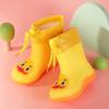 Popular Kids' Non-Slip Rain Boots and Raincoat Set - Cute Cartoon Design for Boys and Girls, Waterproof and Warm.