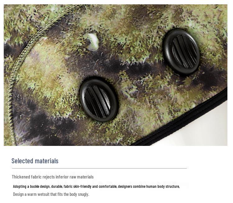 5mm Camo Hooded Wetsuit for Men & Women - Professional Diving, Hunting, Cold-Proof Fishing Suit.