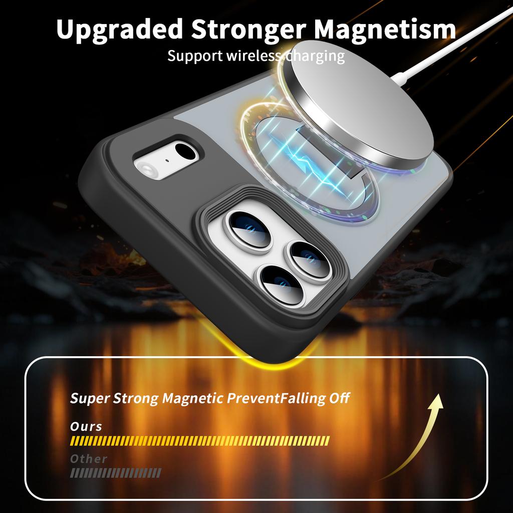 Magnetic Invisible Stand Protective for  Case for For Iphone 17 Air 12 1 14 13 16 Pro Max Plus Matte Shockproof Cover