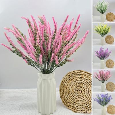 5Pcs Künstliche Lavendel 5 Gabel Realistische Kunststoff Blume Hochzeit Party Home Büro Tisch