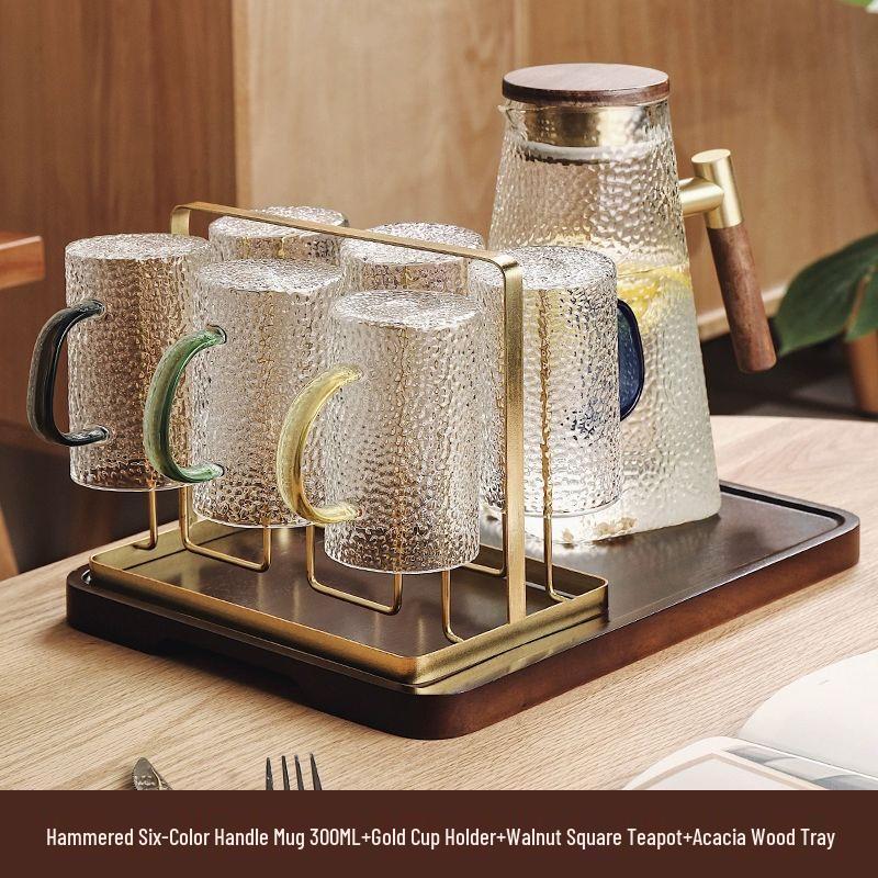 TXRMDX Japanese Hammered Glass Cup Set