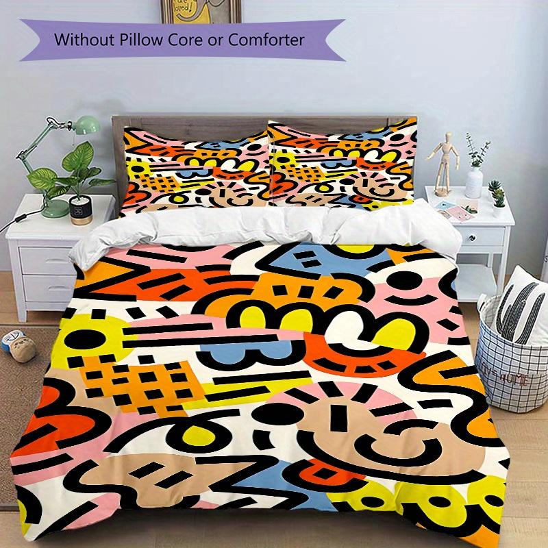3pcs Abstract Pattern Bedding Set, Breathable and Soft, Suitable for All Seasons, Ideal for Home Use, Suitable for Bedroom Decor 21151