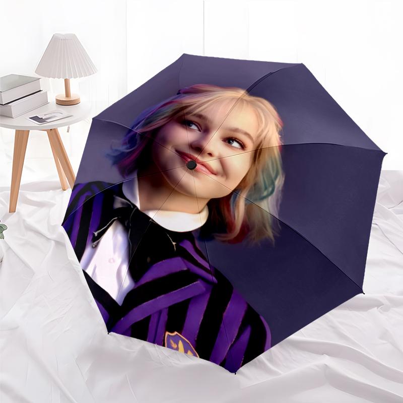 1pc Addams Family Wednesday Enid1 Umbrella, Sun Protection, And UV Shielding. It Has Eight Sturdy Ribs for Outdoor Use And Perfect Gift