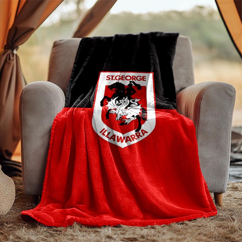 St George Illawarra Flannel Blanket Soft Warm All-Season Throw, Design for Camping, Car Travel, Hiking Sofa, Bed, Office Perfect Gift for Parties