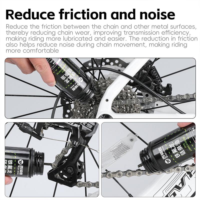 WEST BIKING 60ML Bicycle Long-lasting Chain Lubricant PTFE Chain Oil Cycling Bike Maintenance for Transmission Shafts/Flywheels