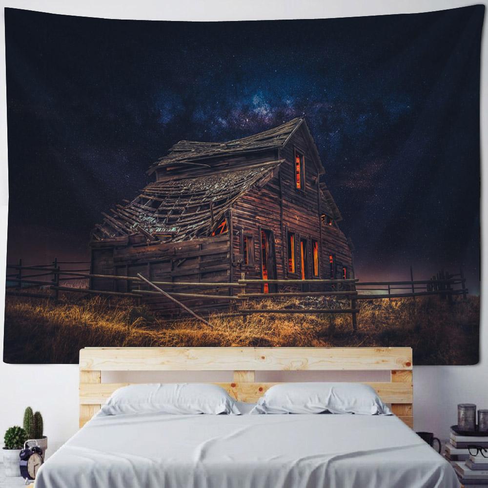 Beautiful Forest Tapestry Mist Jungle Landscape Wall Hanging Bohemian Fabric Decorative Carpet Home Room Background Poster