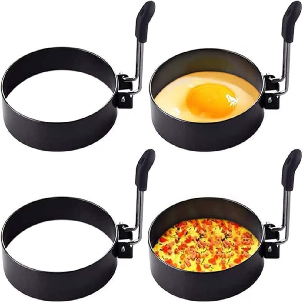 6pcs Round Fried Egg Rings Nonstick Pancake Mold Household Hamburger Patties Mold  Frying Pan