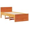 Solid Wood Bed without Mattress with Headboard Wax Brown 75 x 190 cm