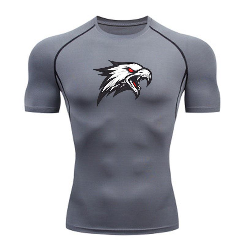 Men's Compression Athletic T-Shirt, Stylish Angry Eagle Head