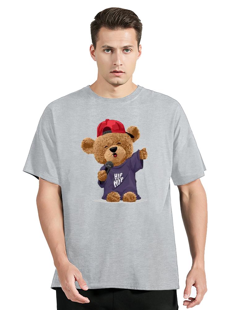 Cool Bear In Rocker Style With Electric Guitar TShirt Hip Hop Rock Cotton Tops Tees Mens Clothing Oversized Tshirt