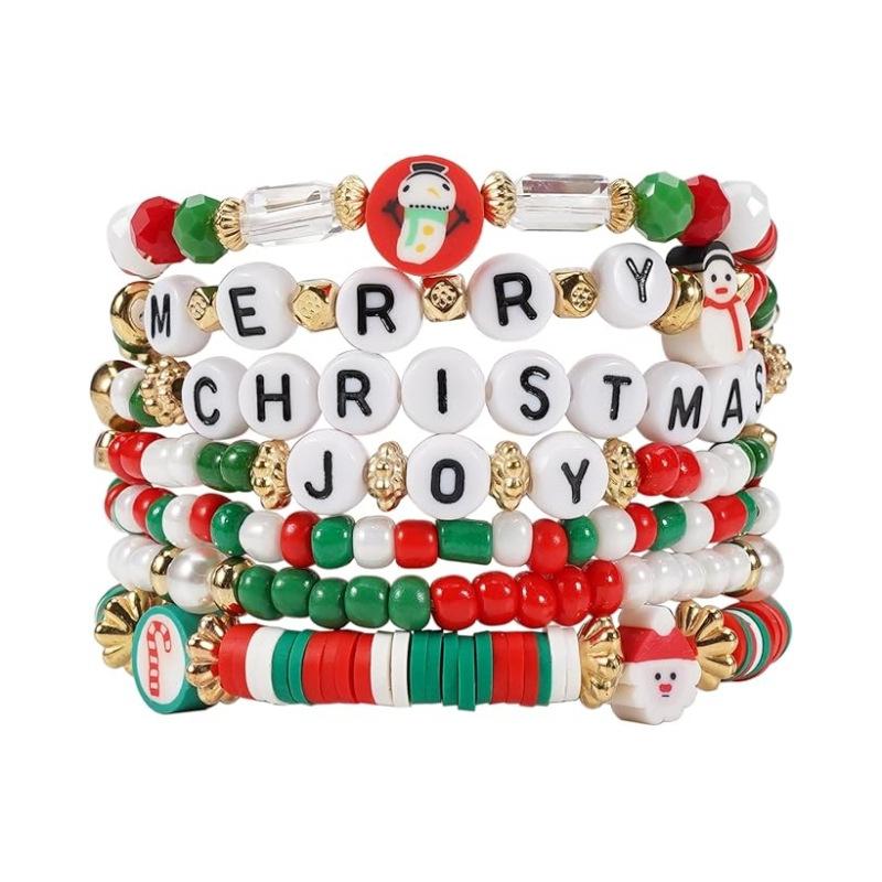 JYL TS Bracelet Christmas Stackable  Festive Elements Invites Holiday Blessings