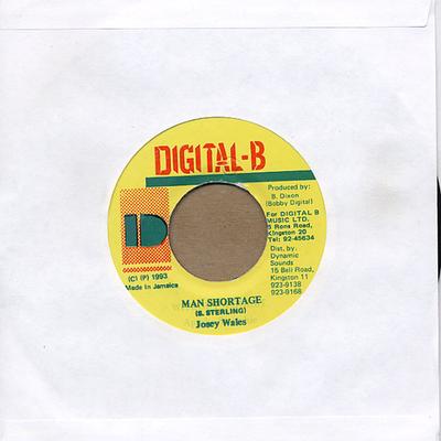 7inch Record JOSEY WALES - Man Shortage NONE Digital-B 1993 Jamaica Reggae, Ska & Dub Used