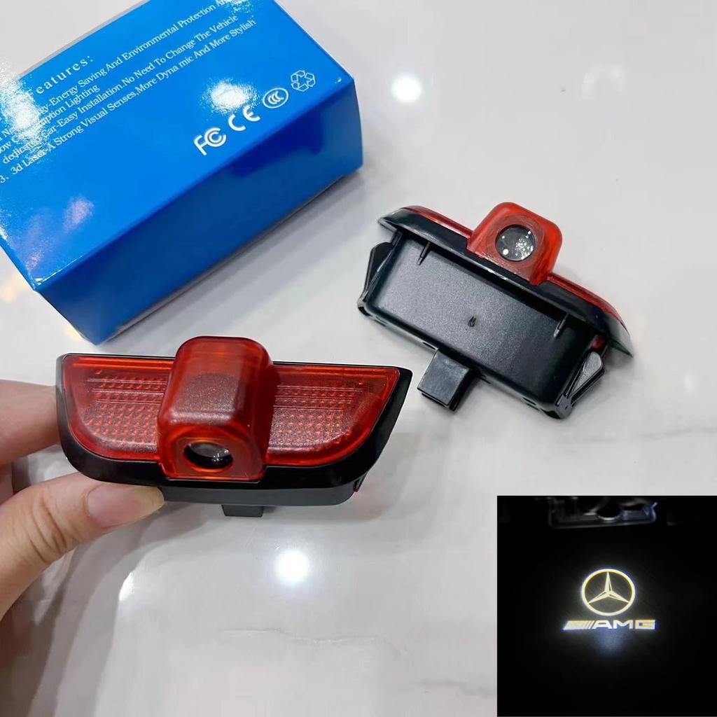 Car Led Door Lamp Logo Projector for Mercedes Benz C W204 AMG C43 C63 C200 C230 C280 C260 C300 Baby's Breath Logo Accessories