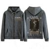 Singer Cazzu Latinaje Music Album Graphic Zip Up Hoodie Men Women Fashion Jacket Vintage Zipper Sweatshirt