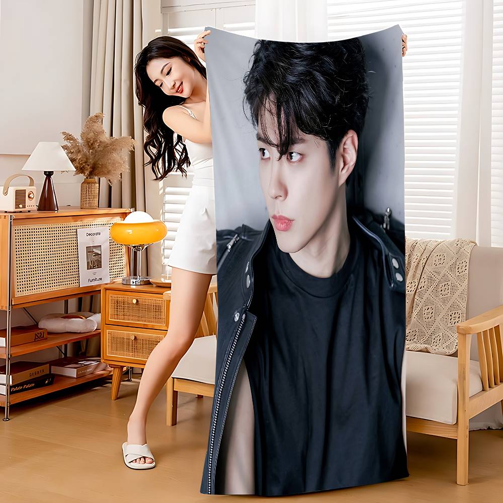 Classic Kpop Park Bo Gum Microfiber Blanket Quick Drying Beach Towels Oversized Printing Super Absorbent Pool Towel Blanket
