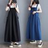 Sleek Summer Korean-Style Plus-Size Spaghetti Strap Overalls Dress