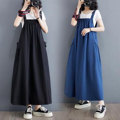 Sleek Summer Korean-Style Plus-Size Spaghetti Strap Overalls Dress