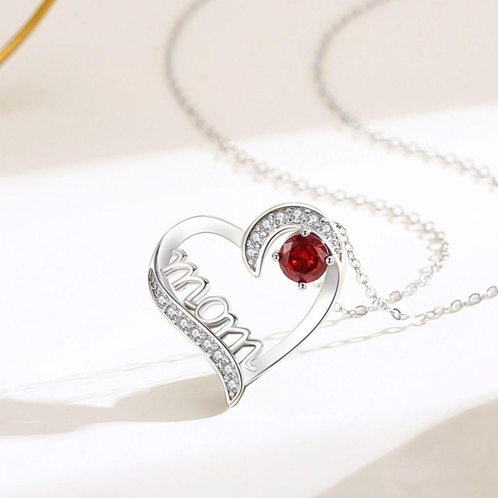 Mother's Day Gift Women MOM Letter Necklace Exquisite Rhinestone Clavicle Chain Fashionable Versatile High End Jewelry