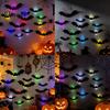 Fledermaus-Dekorationen Halloween 3D Beleuchtete Wanddekoration, Abnehmbare Filz Fledermaus Aufkleber, Verschiedene Mysteriöse Heimdekorationen Größe, LED Leuchtende Clings für