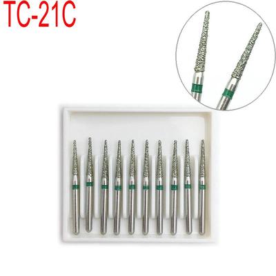 10 Stück/Box Dental-Diamantbohrer Bohrer Dentalbohrer Dia-Bohrer für Hochgeschwindigkeits-Handstücke Supergrobe Zahnarztwerkzeuge FG 1,6 m TC-21C