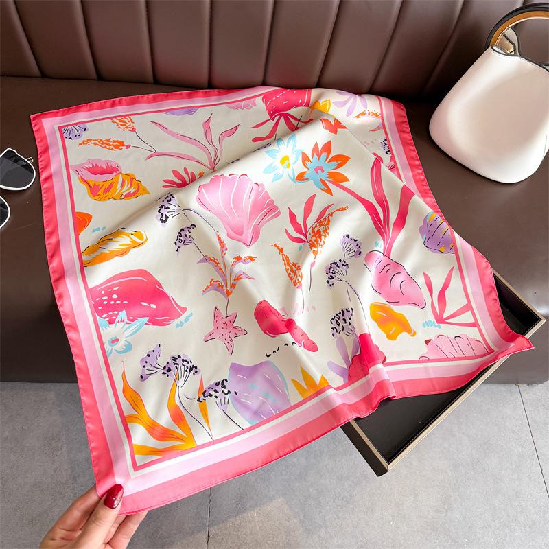 Women S Printed Square Scarf Fashion Shawl Sun Protection Neck Scarf