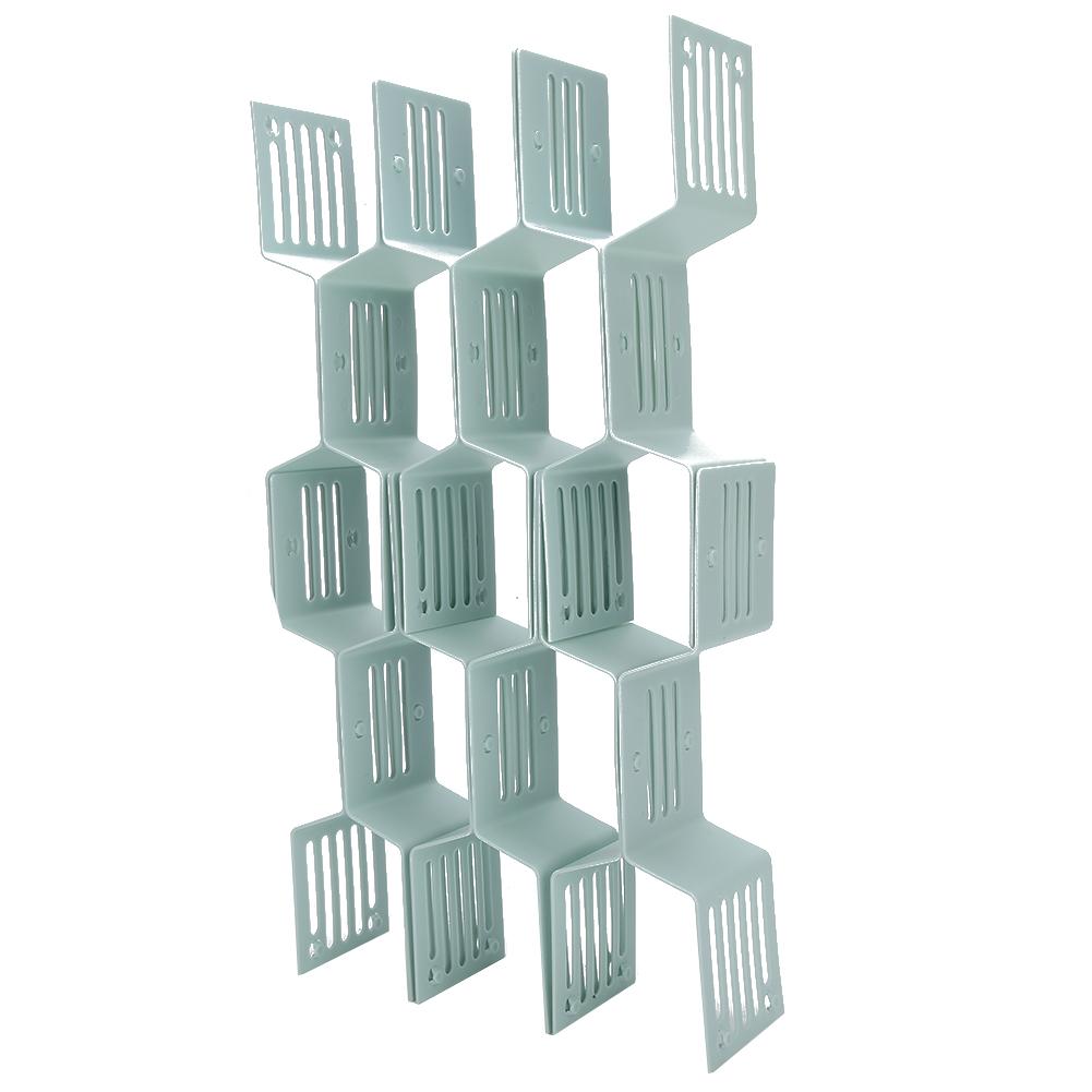 12pcs Drawer Divider Storage Shelves Household Storage Organizer Partition Underwear Drawer BoardLight Blue