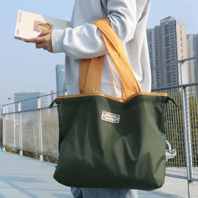 1pcs Foldable Supermarket Shopping Bag Portable Single-Shoulder Large Capacity Handheld Bags Waterproof Grocery Bag