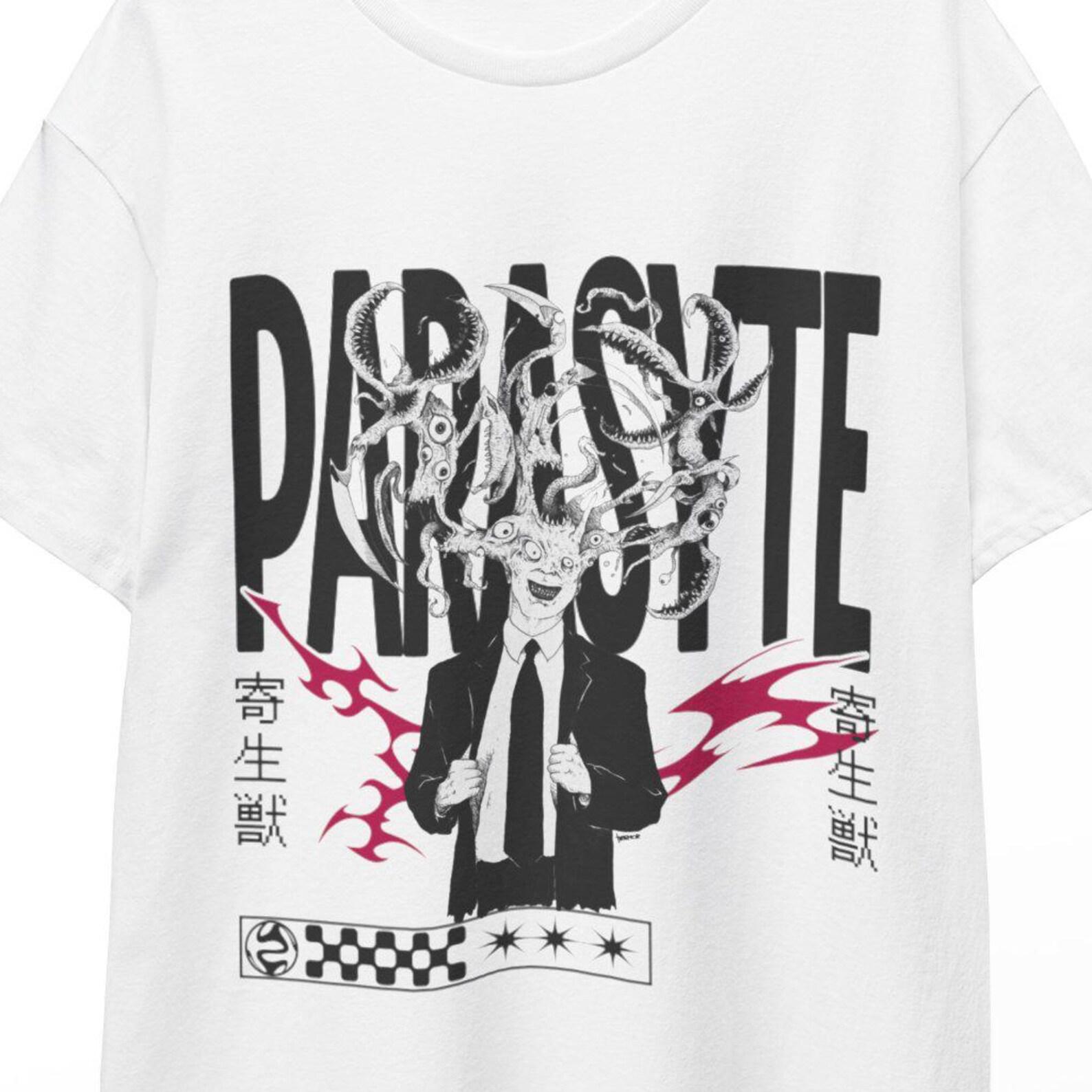 Parasyte Shirt Migi Parasyte the Maxim Anime T-Shirt Shinichi Izumi Horror Manga Tee Kanji T-Shirts Parasyte Sticker Poster Yugi Shirt Anim XL