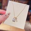 Trendy Korean-Style Titanium Steel Key Pendant Necklace for Women