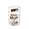 Dustproof Acrylic Earrings Jewelry Storage Box Display Stand Round Rotating Rack Holder ((Not Including Jewelry))