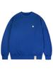 GRAVER [Unisex] White Odd Flower Embroidered Sweatshirt_Cobalt Blue