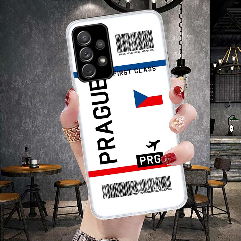 Travel Ticket Label Soft Phone Case For Samsung Galaxy S22 S23 S24 S25 Edge S26 Ultra S20 FE S21 Plus + Fundas Coque Galaxy S20