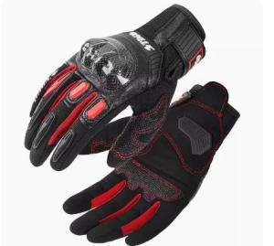 Carbon Fiber Motorcycle Gloves, Summer Breathable Knight Riding All-Season Touchscreen Protective Gloves